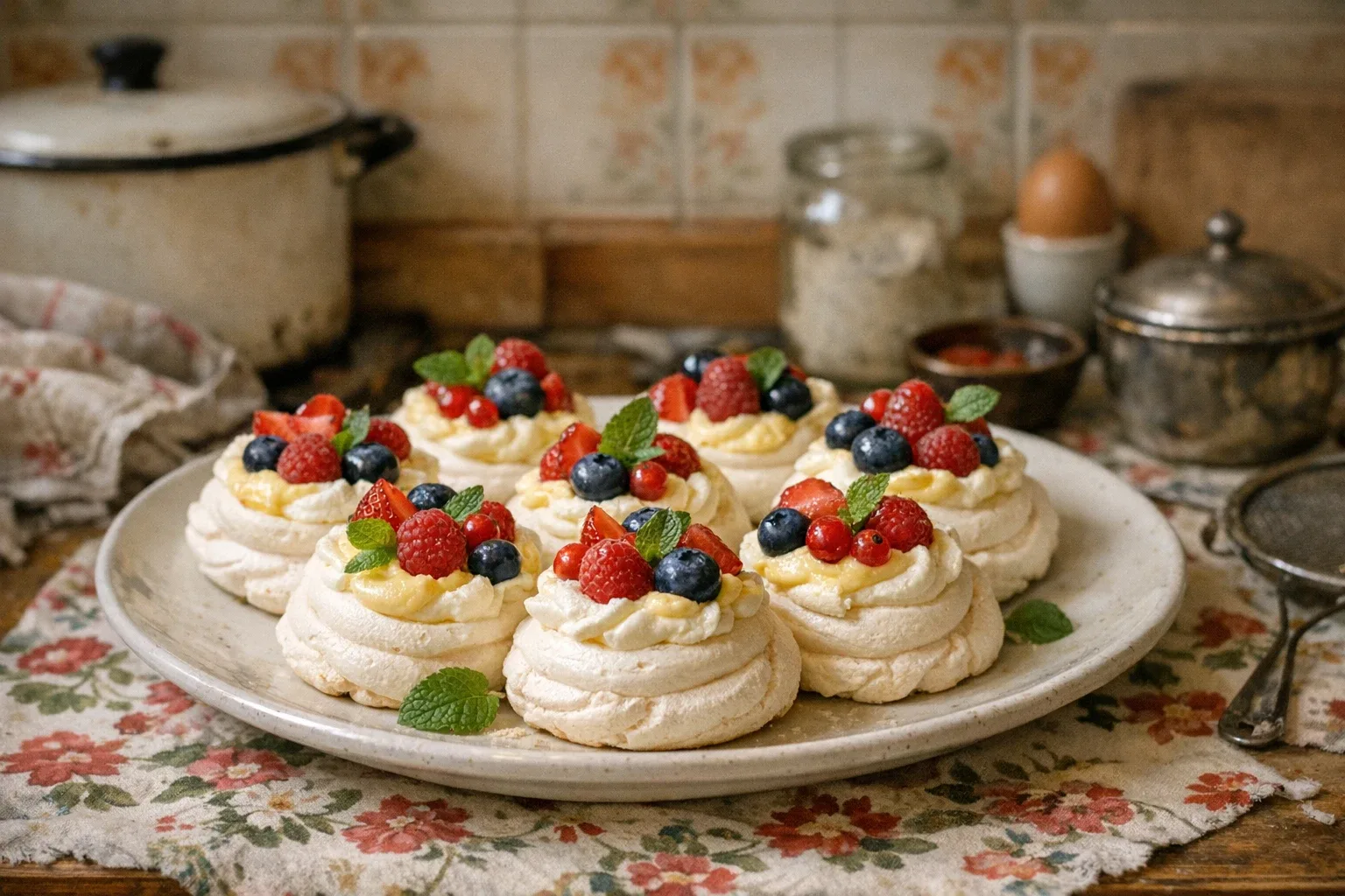 Mini Pavlova dortíky