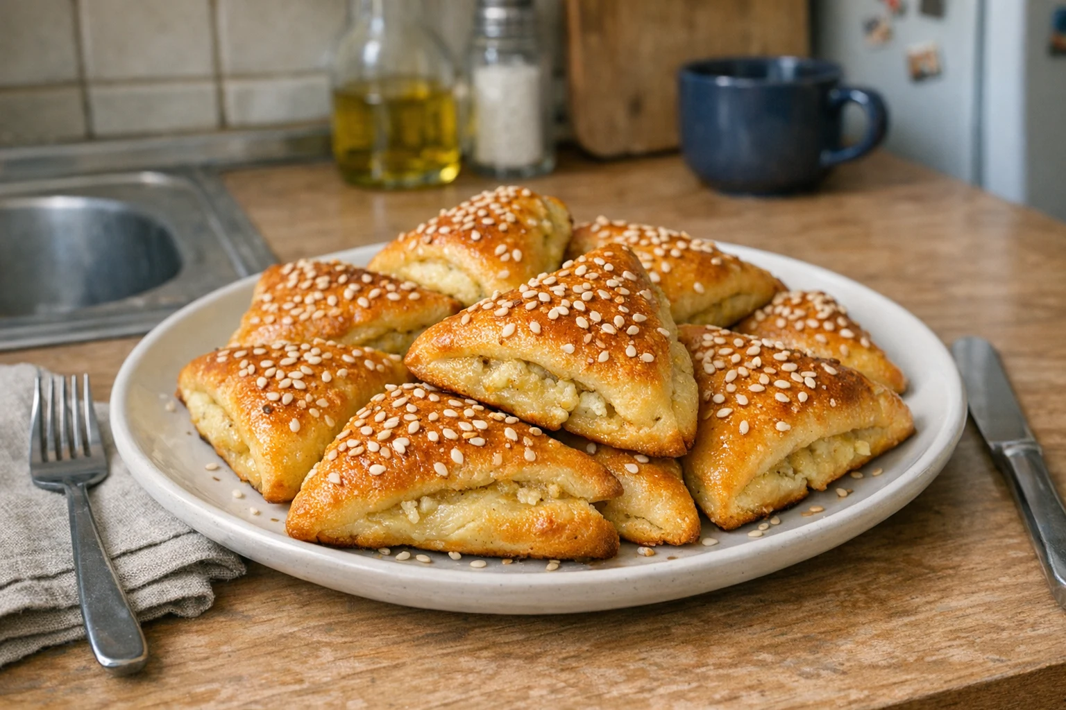 Česnekové trojúhelníčky