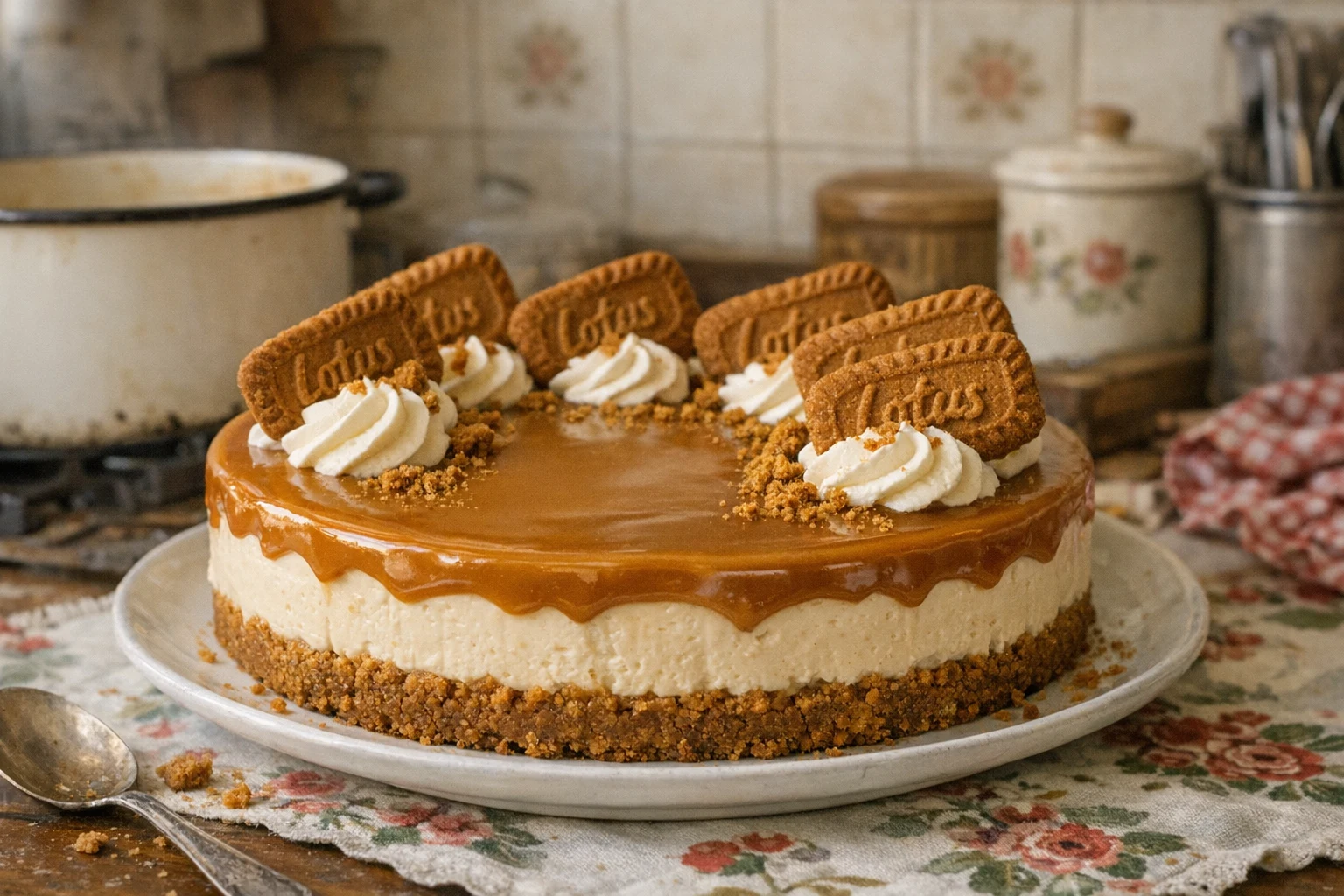 Nepečený karamelový cheesecake z Lotus sušenek