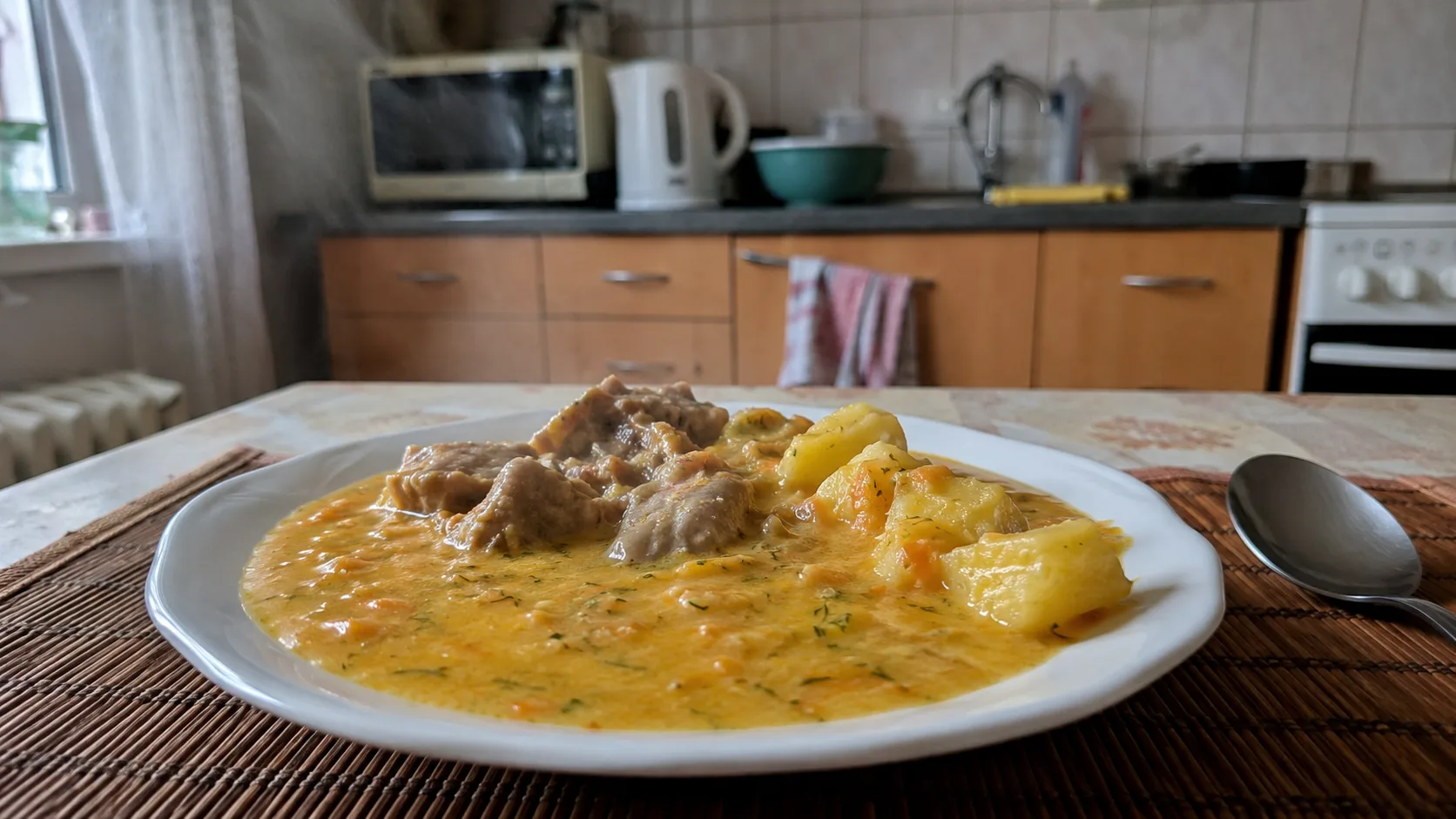 Dýňový přívarok s masem a bramborami
