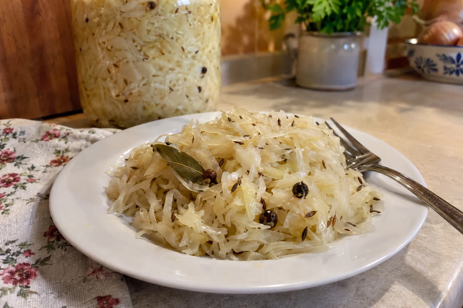 Kvašené zelí ve sklenicích