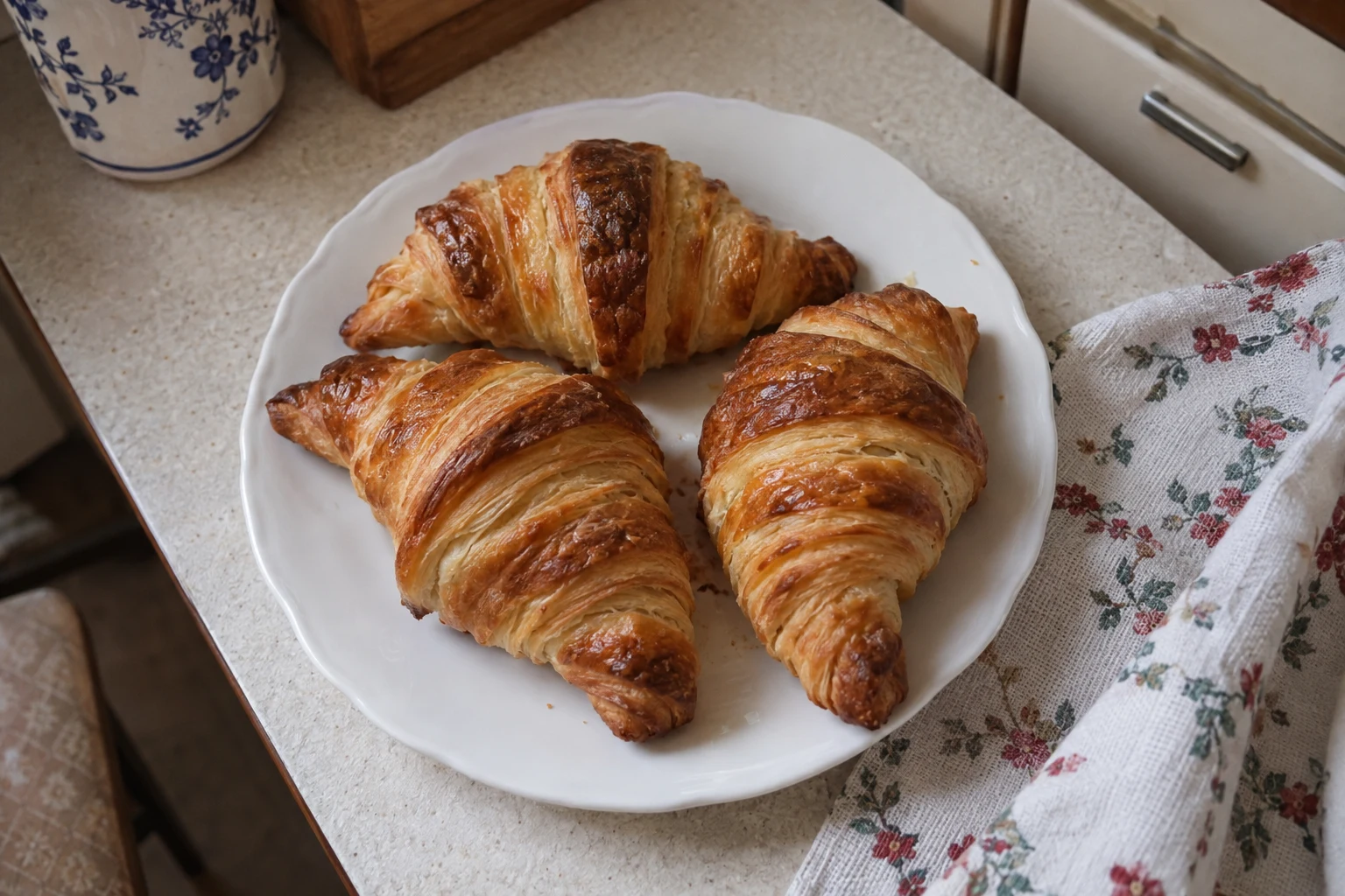 Kváskové máslové croissanty